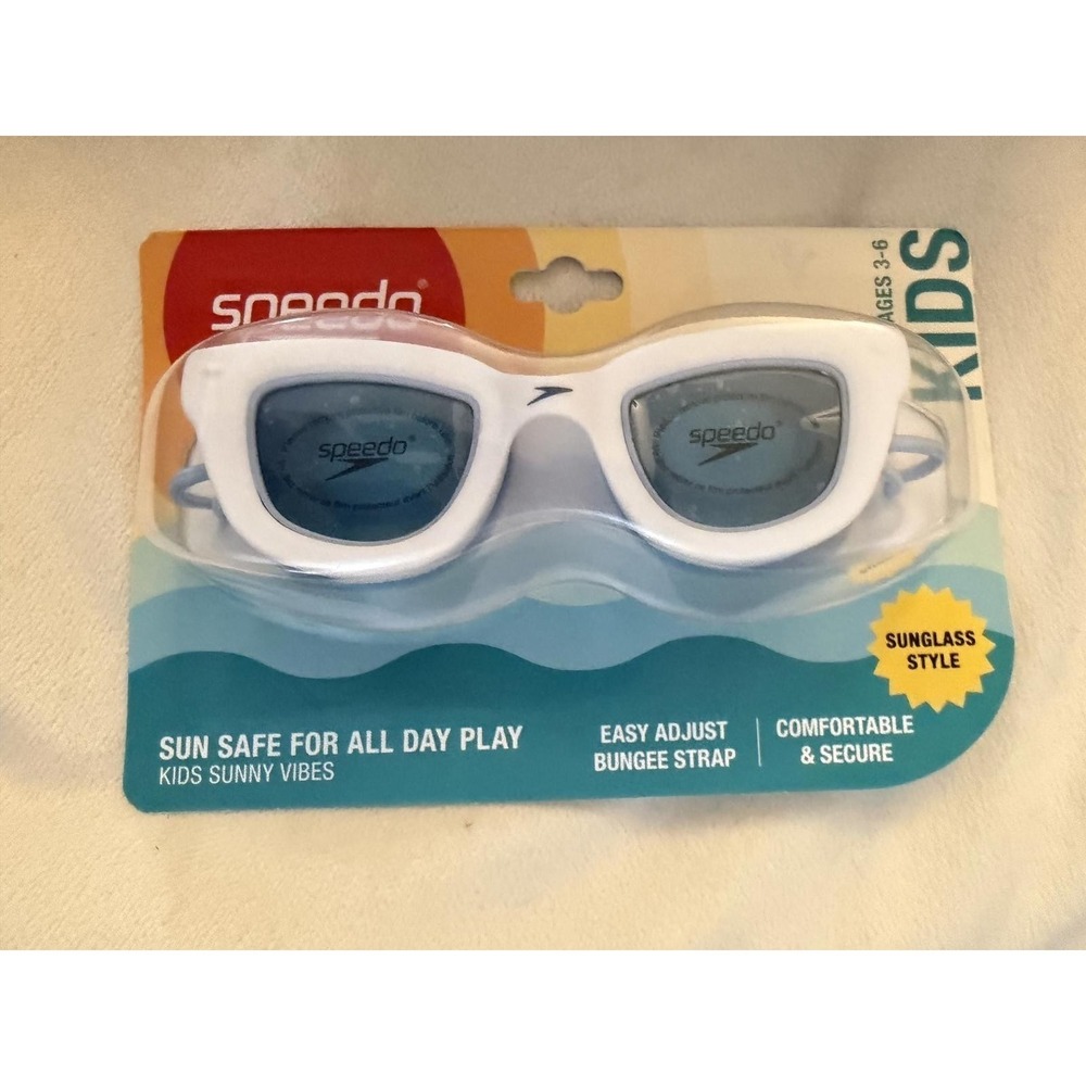 Speedo Kids Sunny Vibes Swim Goggles WhiteCobalt Ages 3-6 Anti Fog UV Protection